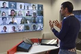 Tutor helping student